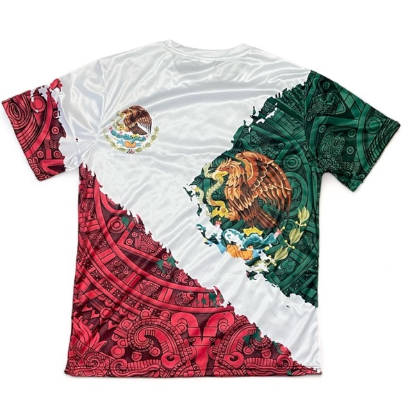 T-shirt with Mexican flag | Size: L | White | New - Picture 2 of 8